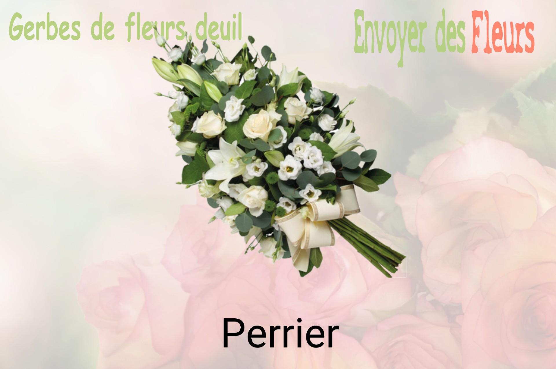 Gerbe de fleurs de deuil livrée à Perrier